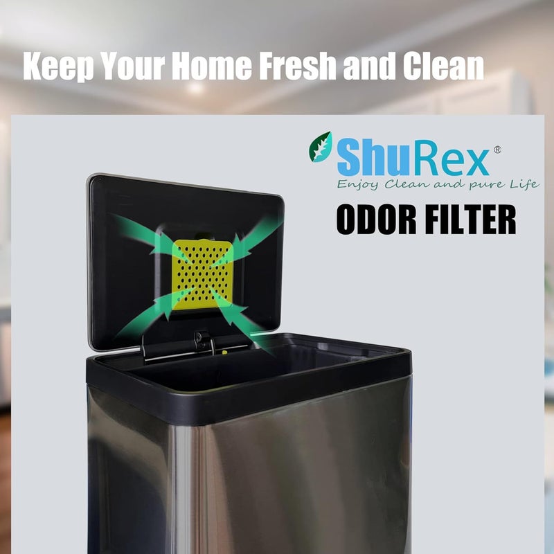ShuRex 6 Pack Trash Can Odor Absorbing Filter Refills for EKO Garbage Cans, Activated Charcoal Deodorizer Compatible with EKO Step and Touchless Trash Cans with Built-in Filter Compartment - Image 3